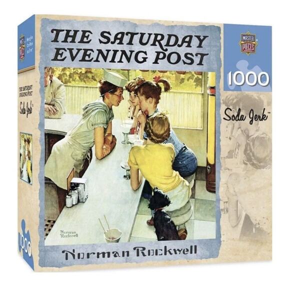 Masterpiece 1000 Piece Jigsaw Puzzle Soda Jerk by Norman Rockwell NEW - Picture 1 of 10